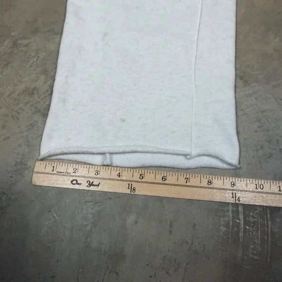 Brandy Melville White Wide Leg Sweatpants Raw Hem Elastic Waist Pockets - Picture 6 of 6